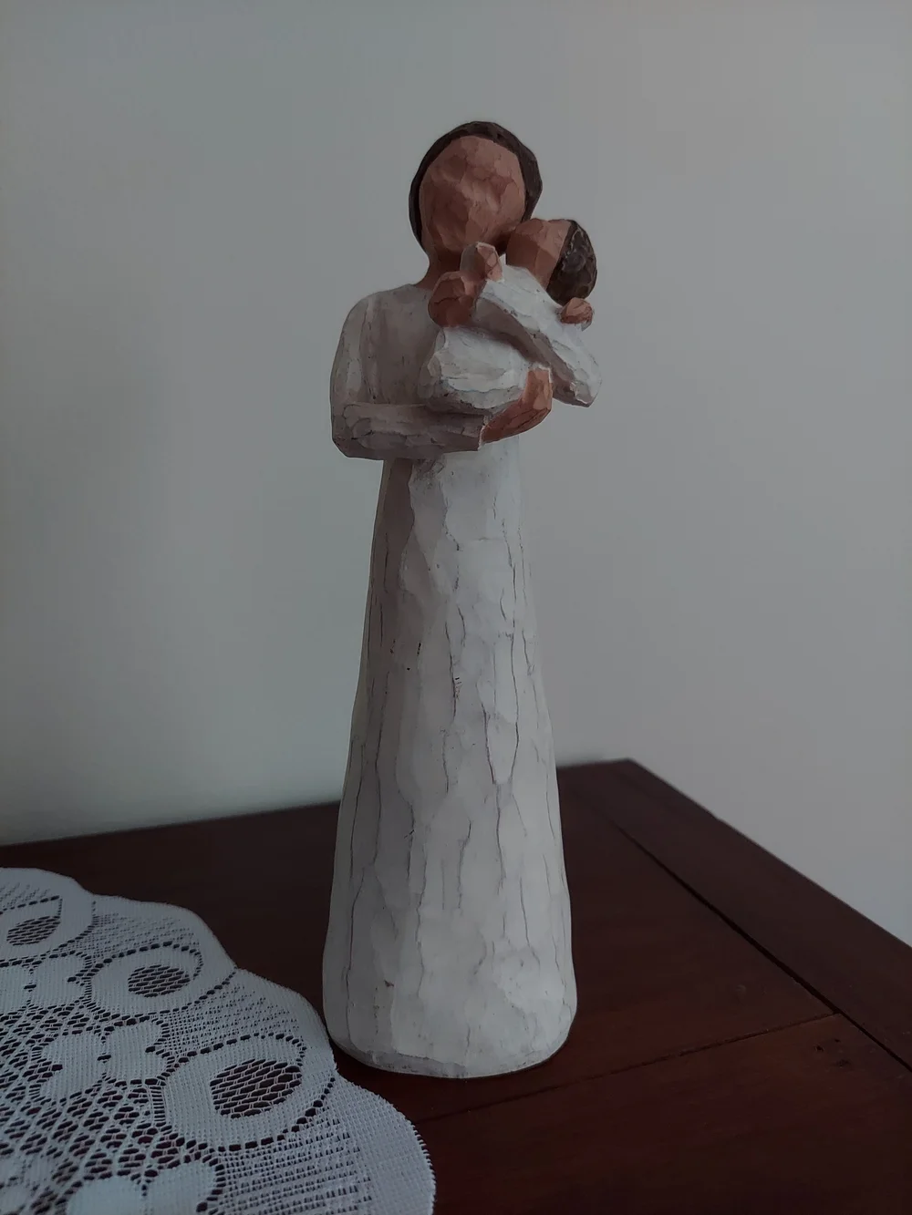 Vintage Willow Tree Mother and Child Figurine - White and Brown
